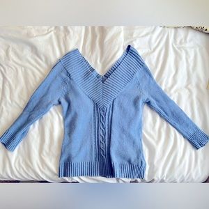 Light blue v-neck sweater